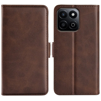 For Honor 200 Smart 5G / X7c 4G Stand Case Calf Texture Leather Wallet Phone Cover - Brown