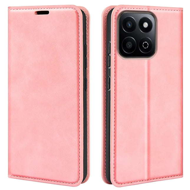 For Honor 200 Smart 5G / X7c 4G Case Skin-Touch Leather Wallet Phone Cover - Pink