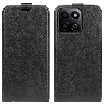 For Honor 200 Smart 5G / X7c 4G Case with Card Slots Vertical Flip Leather Phone Cover - Black