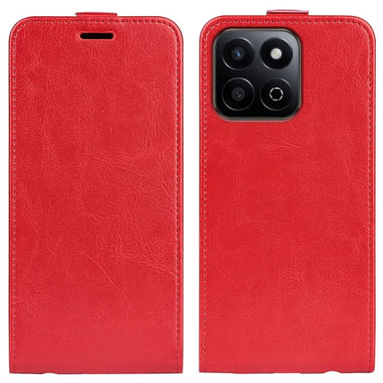 For Honor 200 Smart 5G / X7c 4G Case with Card Slots Vertical Flip Leather Phone Cover - Red