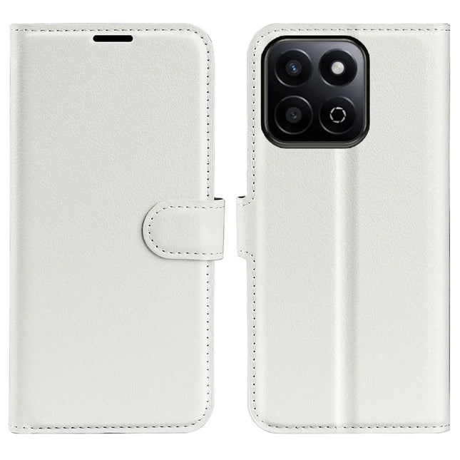For Honor 200 Smart 5G / X7c 4G Case Litchi Texture Shockproof Leather Wallet Phone Cover - White