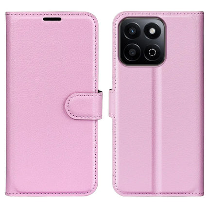 For Honor 200 Smart 5G / X7c 4G Case Litchi Texture Shockproof Leather Wallet Phone Cover - Pink