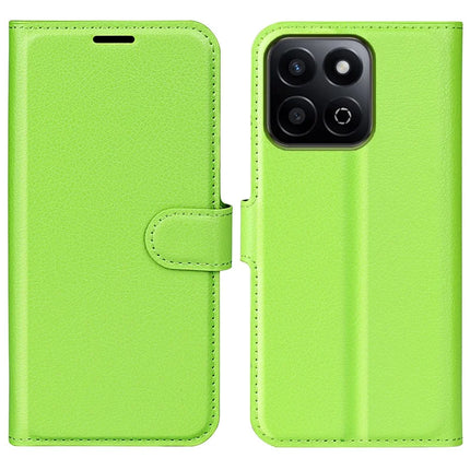 For Honor 200 Smart 5G / X7c 4G Case Litchi Texture Shockproof Leather Wallet Phone Cover - Green