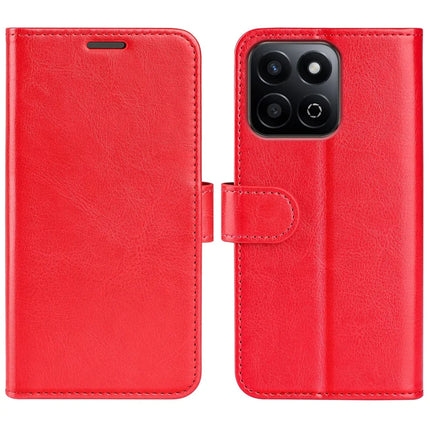 For Honor 200 Smart 5G / X7c 4G Wallet Case Crazy Horse Texture Stand Leather Phone Cover - Red