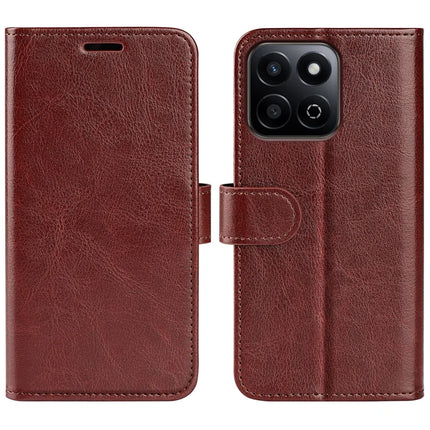 For Honor 200 Smart 5G / X7c 4G Wallet Case Crazy Horse Texture Stand Leather Phone Cover - Brown