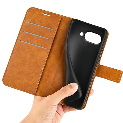For Google Pixel 9a Stand Case Anti-Scratch Calf Texture Leather Phone Cover