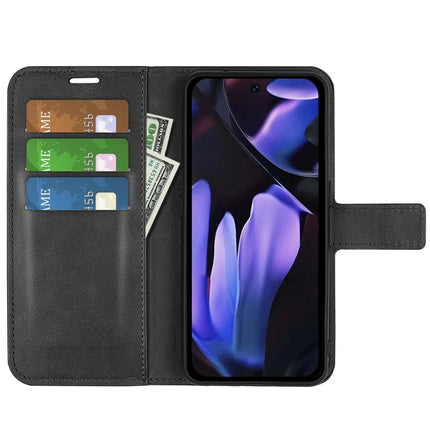 For Google Pixel 9a Stand Case Anti-Scratch Calf Texture Leather Phone Cover