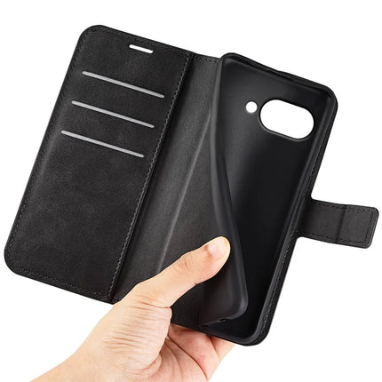 For Google Pixel 9a Stand Case Anti-Scratch Calf Texture Leather Phone Cover