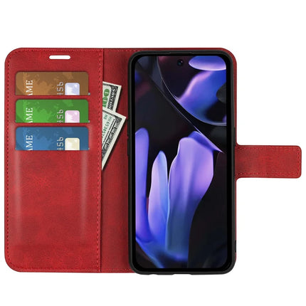For Google Pixel 9a Stand Case Anti-Scratch Calf Texture Leather Phone Cover