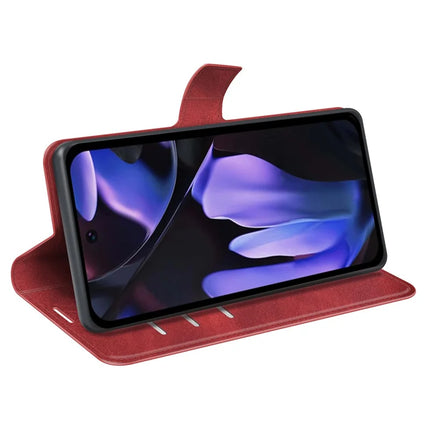 For Google Pixel 9a Stand Case Anti-Scratch Calf Texture Leather Phone Cover