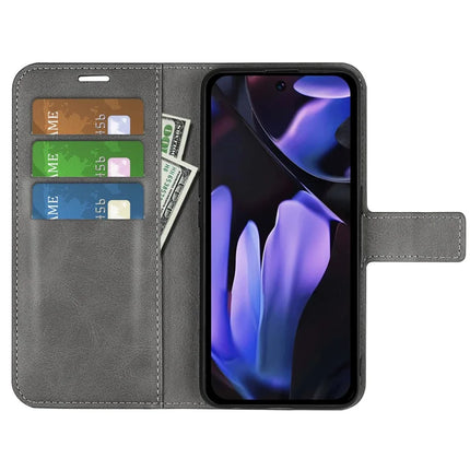 For Google Pixel 9a Stand Case Anti-Scratch Calf Texture Leather Phone Cover