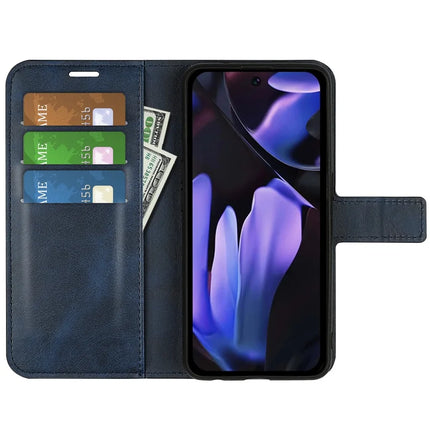 For Google Pixel 9a Stand Case Anti-Scratch Calf Texture Leather Phone Cover
