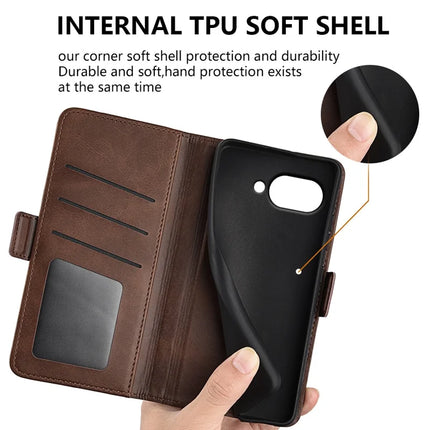 For Google Pixel 9a Stand Case Calf Texture Leather Wallet Phone Cover