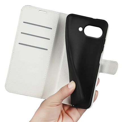 For Google Pixel 9a Case Litchi Texture Shockproof Leather Wallet Phone Cover