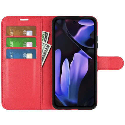 For Google Pixel 9a Case Litchi Texture Shockproof Leather Wallet Phone Cover