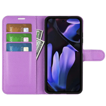 For Google Pixel 9a Case Litchi Texture Shockproof Leather Wallet Phone Cover