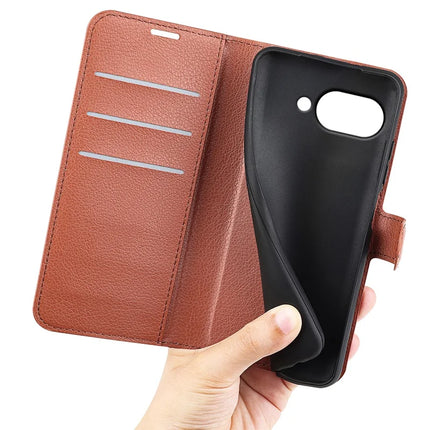 For Google Pixel 9a Case Litchi Texture Shockproof Leather Wallet Phone Cover