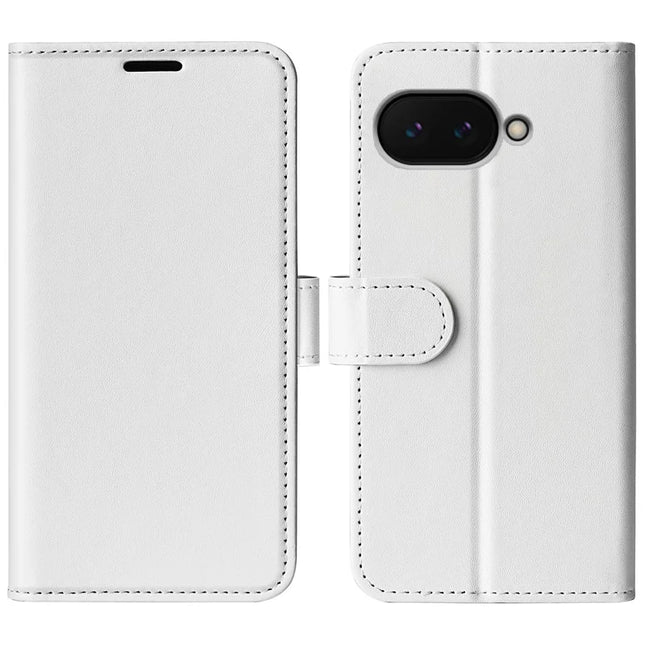 For Google Pixel 9a Wallet Case Crazy Horse Texture Stand Leather Phone Cover - White