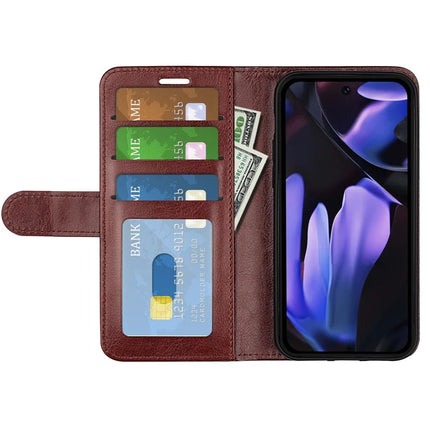 For Google Pixel 9a Wallet Case Crazy Horse Texture Stand Leather Phone Cover