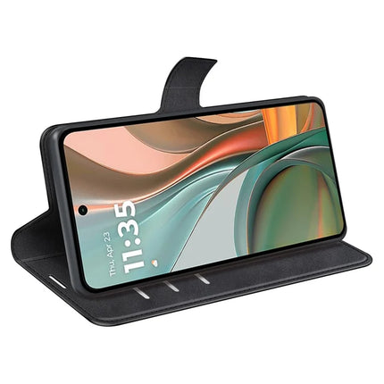 For Motorola Moto G75 5G Stand Case Anti-Scratch Calf Texture Leather Phone Cover