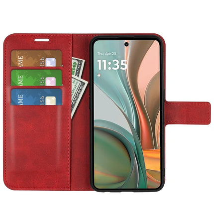 For Motorola Moto G75 5G Stand Case Anti-Scratch Calf Texture Leather Phone Cover