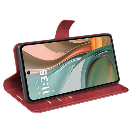 For Motorola Moto G75 5G Stand Case Anti-Scratch Calf Texture Leather Phone Cover