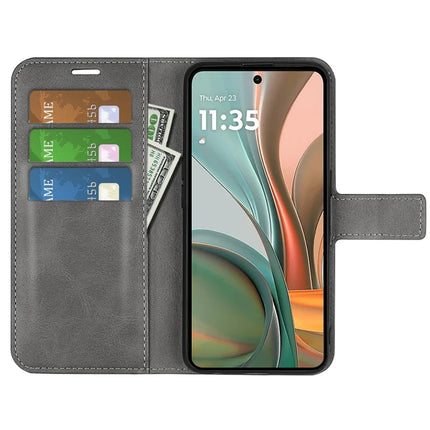 For Motorola Moto G75 5G Stand Case Anti-Scratch Calf Texture Leather Phone Cover