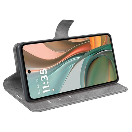 For Motorola Moto G75 5G Stand Case Anti-Scratch Calf Texture Leather Phone Cover