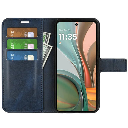 For Motorola Moto G75 5G Stand Case Anti-Scratch Calf Texture Leather Phone Cover