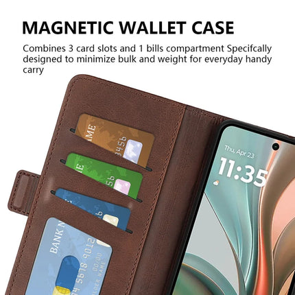 For Motorola Moto G75 5G Stand Case Calf Texture Leather Wallet Phone Cover