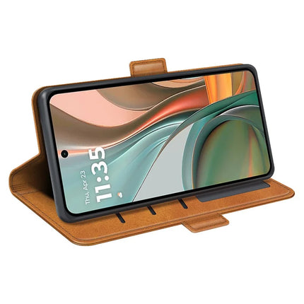 For Motorola Moto G75 5G Stand Case Calf Texture Leather Wallet Phone Cover