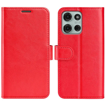 For Motorola Moto G75 5G Wallet Case Crazy Horse Texture Stand Leather Phone Cover - Red