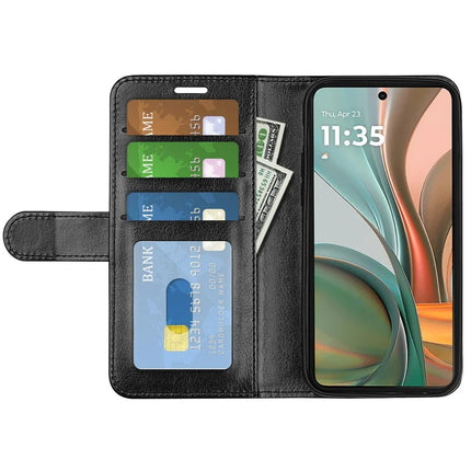 For Motorola Moto G75 5G Wallet Case Crazy Horse Texture Stand Leather Phone Cover