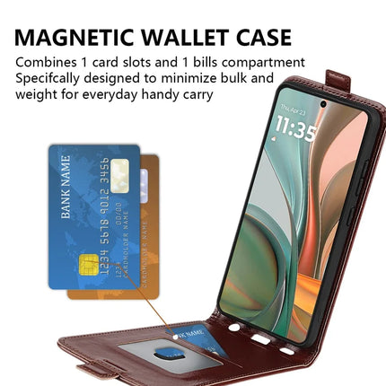 For Motorola Moto G75 5G Case with Card Slots Vertical Flip Leather Phone Cover
