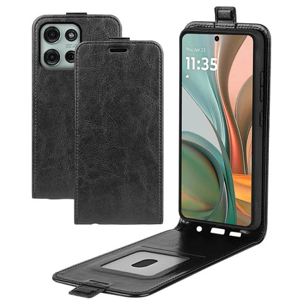 For Motorola Moto G75 5G Case with Card Slots Vertical Flip Leather Phone Cover