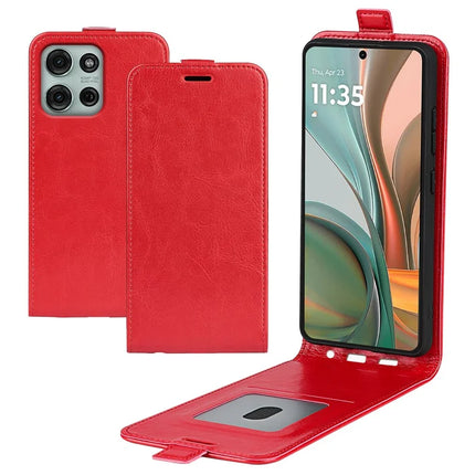 For Motorola Moto G75 5G Case with Card Slots Vertical Flip Leather Phone Cover