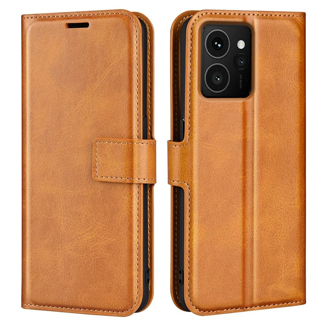 For HMD Skyline Stand Case Anti-Scratch Calf Texture Leather Phone Cover - Yellow