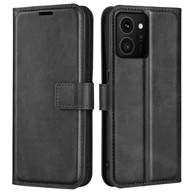 For HMD Skyline Stand Case Anti-Scratch Calf Texture Leather Phone Cover - Black