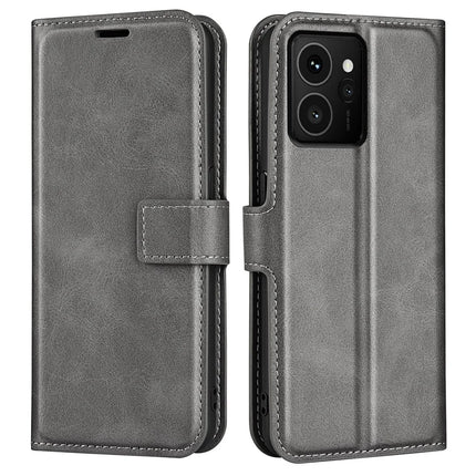 For HMD Skyline Stand Case Anti-Scratch Calf Texture Leather Phone Cover - Grey