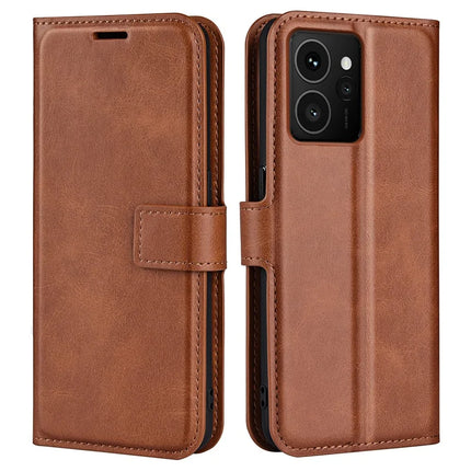 For HMD Skyline Stand Case Anti-Scratch Calf Texture Leather Phone Cover - Light Brown