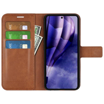 For HMD Skyline Stand Case Anti-Scratch Calf Texture Leather Phone Cover