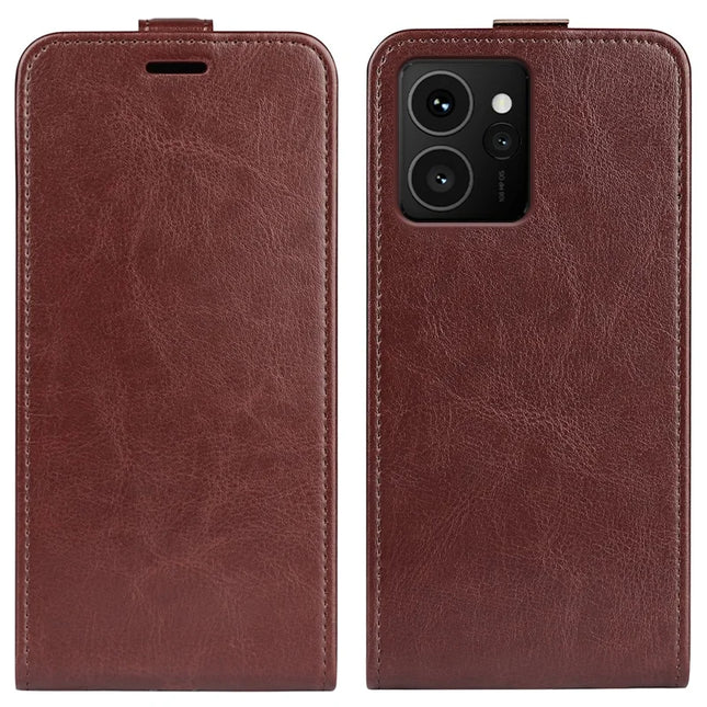 For HMD Skyline Case with Card Slots Vertical Flip Leather Phone Cover - Brown