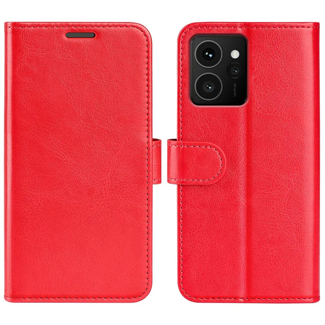 For HMD Skyline Wallet Case Crazy Horse Texture Stand Leather Phone Cover - Red