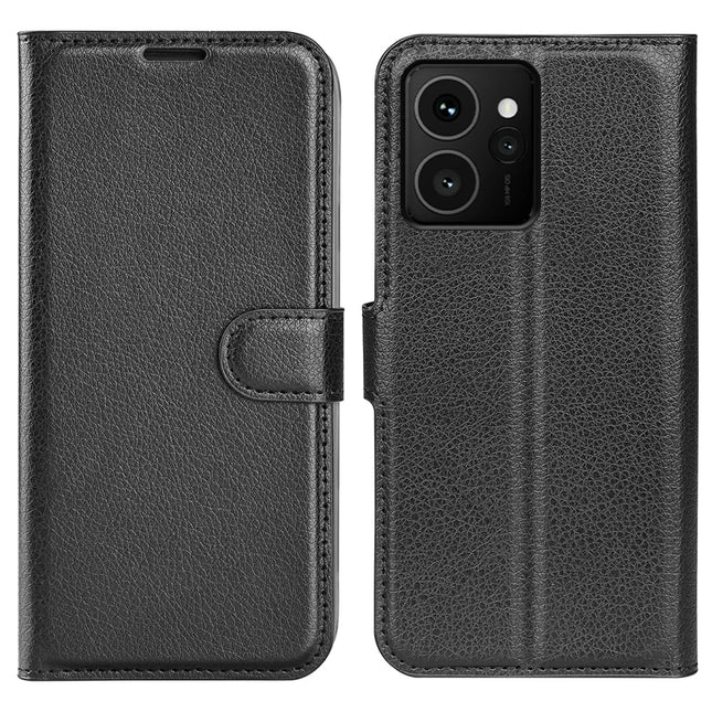 For HMD Skyline Case Litchi Texture Shockproof Leather Wallet Phone Cover - Black