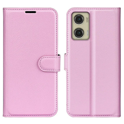 For Motorola Moto G Stylus 5G (2024) Case Litchi Texture Shockproof Leather Wallet Phone Cover - Pink