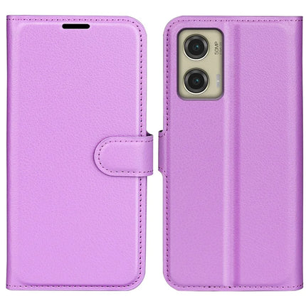 For Motorola Moto G Stylus 5G (2024) Case Litchi Texture Shockproof Leather Wallet Phone Cover - Purple