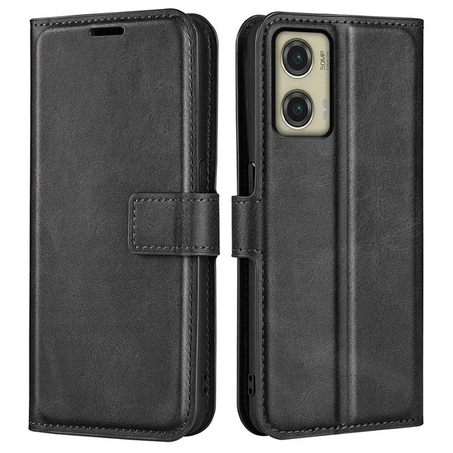 For Motorola Moto G Stylus 5G (2024) Stand Case Anti-Scratch Calf Texture Leather Phone Cover - Black