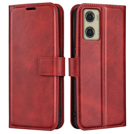 For Motorola Moto G Stylus 5G (2024) Stand Case Anti-Scratch Calf Texture Leather Phone Cover - Red