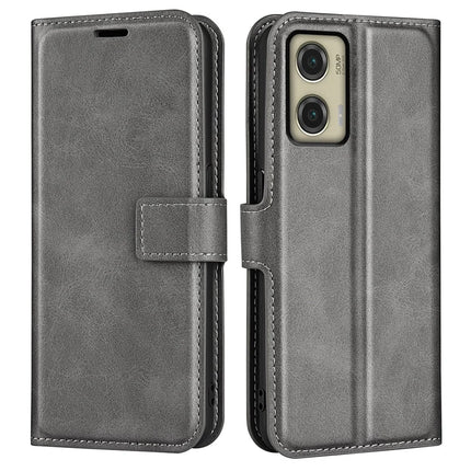 For Motorola Moto G Stylus 5G (2024) Stand Case Anti-Scratch Calf Texture Leather Phone Cover - Grey