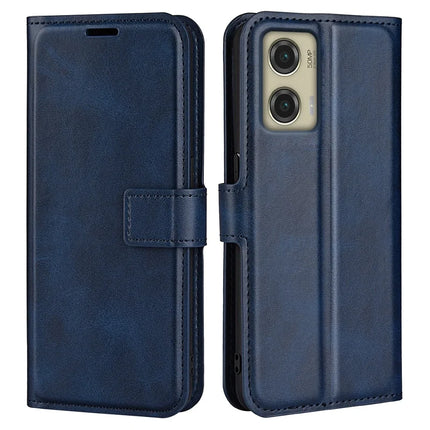 For Motorola Moto G Stylus 5G (2024) Stand Case Anti-Scratch Calf Texture Leather Phone Cover - Blue
